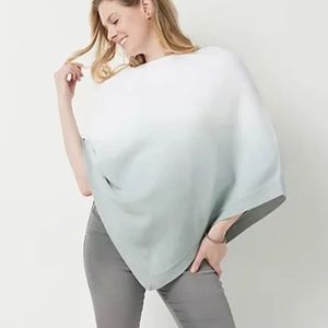 Barefoot Dreams CozyChic Ultra Lite White Green Ombre Waterfall Poncho